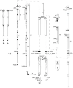 ROCKSHOX Ersatzteile Lyrik RCT3 A1-C1/RC B1-C2/RC2 C1 (2016-2019)