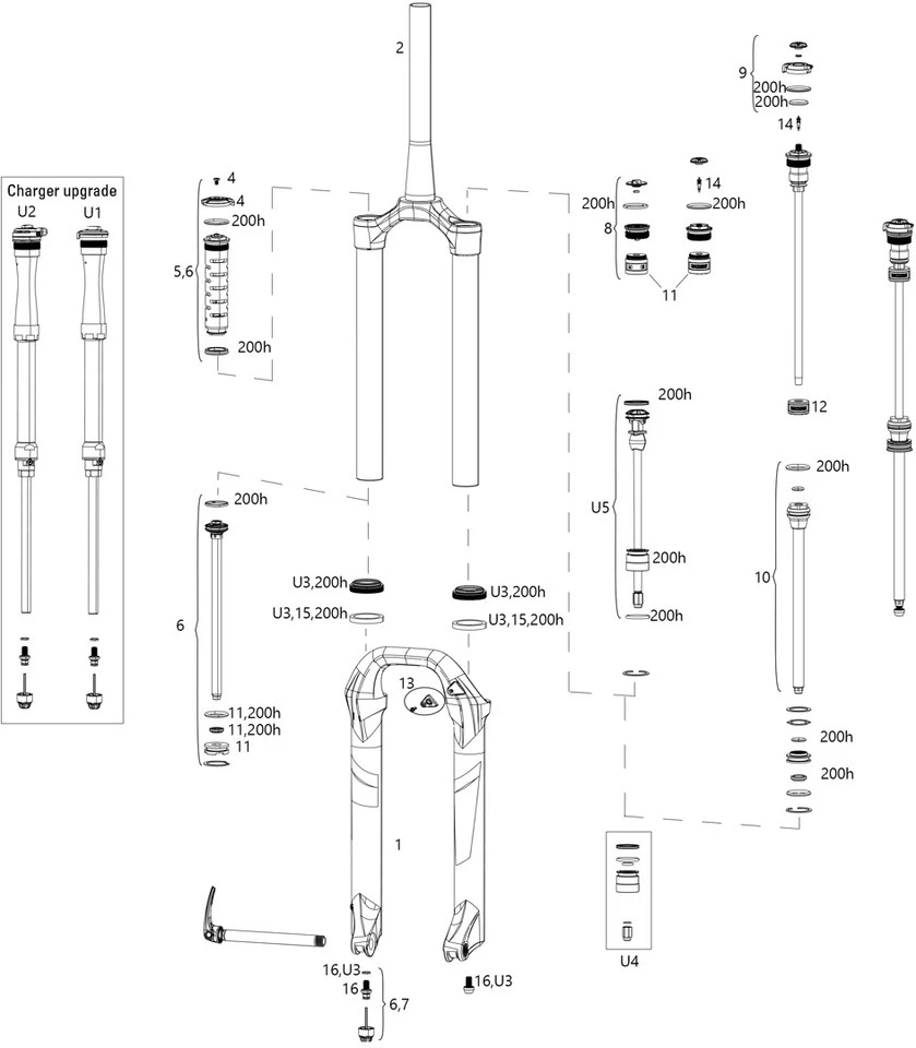 ROCKSHOX Ersatzteile Yari (A1-B3 / 2016-2020) 1 ROCKSHOX Ersatzteile Yari (A1-B3 / 2016-2020)
