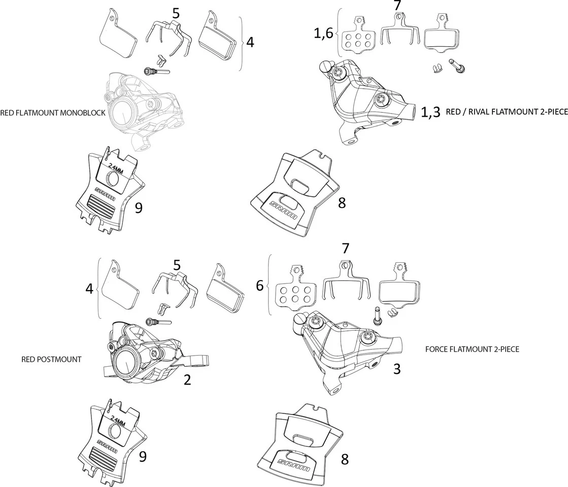 SRAM Ersatzteile Red / Force / Rival ETap AXS HRD Bremssattel 1 SRAM Ersatzteile Red / Force / Rival ETap AXS HRD Bremssattel